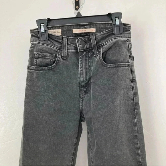 Levi’s 726 HIGH RISE FLARE‎ WOMEN'S JEANS DARK WASH SIZE 23 - Picture 6 of 15